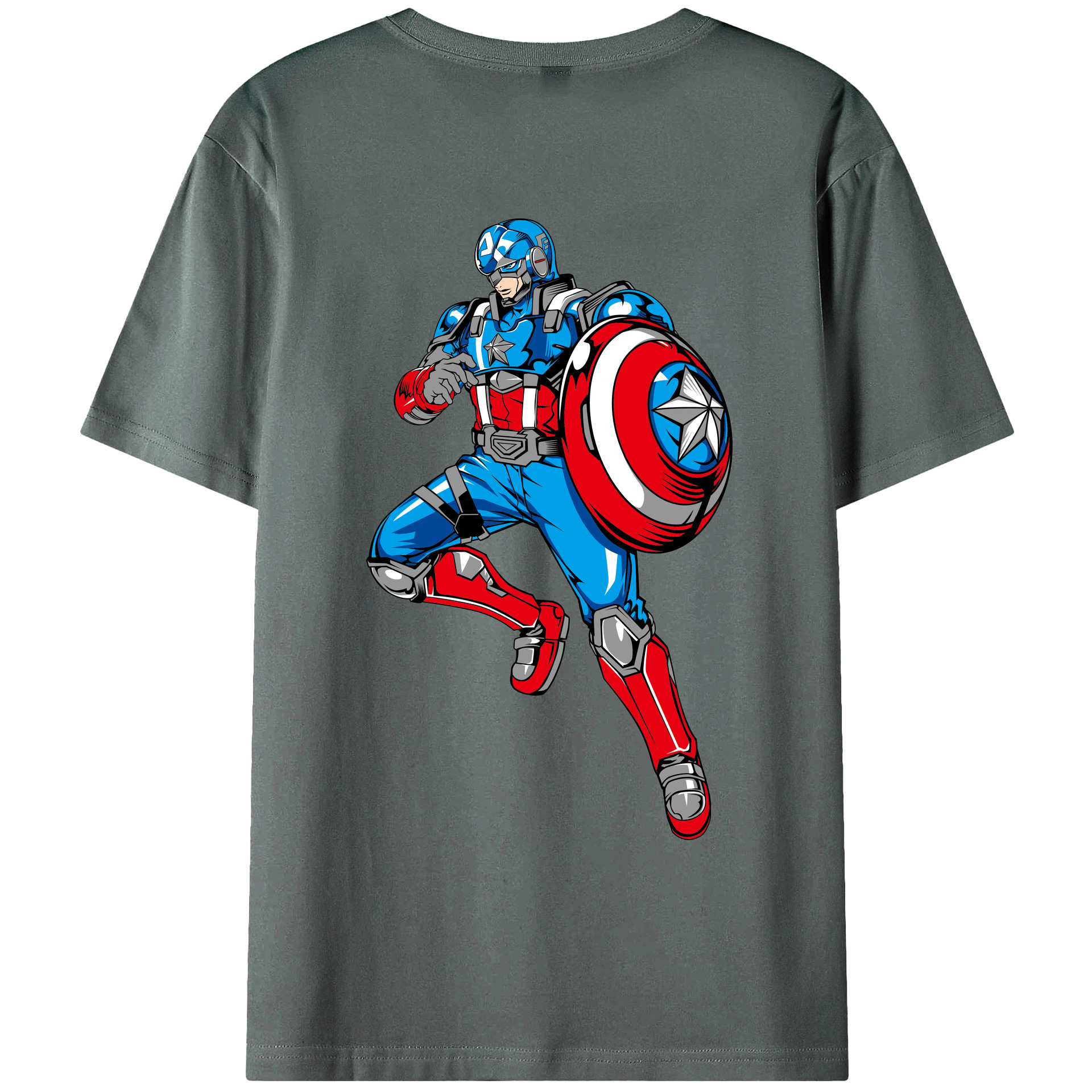 （画像用） アベンジャーズ The Avengers 綿100％ メンズ半袖Tシャツ（バックプリント） 通気性